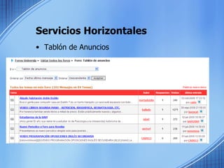 Servicios Horizontales Tablón de Anuncios 