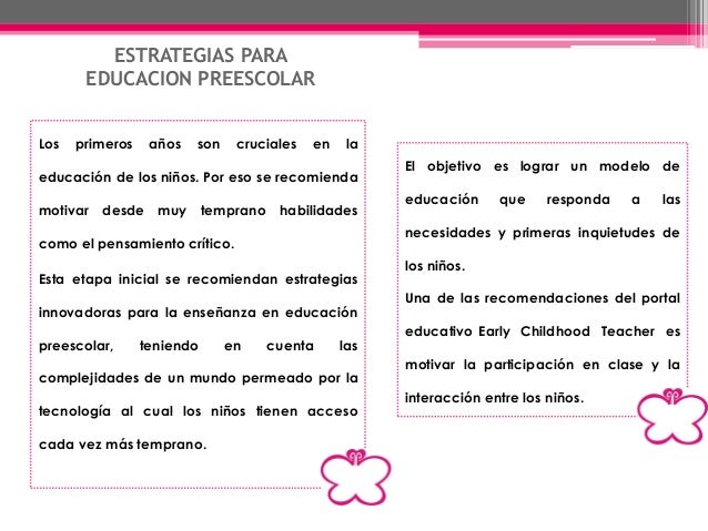 ESTRATEGIAS DIDÁCTICAS PARA EDUCACIÓN PREESCOLAR (U. A. G)