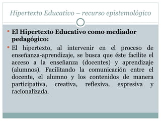 EL HIPERTEXTO EDUCATIVO.