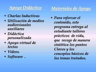 cucCURRICULUMNIVELES de 6 meses cada uno.UN NIVEL  Contiene varios módulosEL MODULO : Contiene varias clases.PROGRAMA PRIMER NIVEL :  4 Módulos1.Módulo Psicología del espíritu2.Módulo Preparación foto-quántica3.Módulo origen cósmico4.Módulo Cosmo-bio-ciencia.PROGRAMA SEGUNDO NIVELMódulos : Programas de transformación y rediseño de vida.