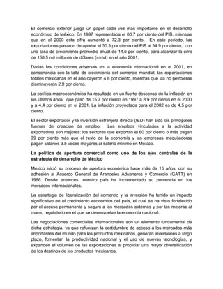 NAFTA y politca comercial de mexico