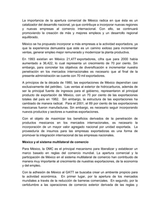 NAFTA y politca comercial de mexico