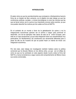 NAFTA y politca comercial de mexico