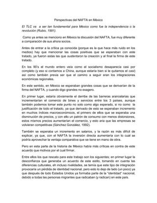 NAFTA y politca comercial de mexico