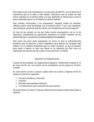 NAFTA y politca comercial de mexico