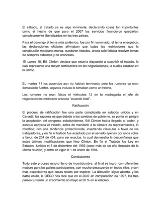 NAFTA y politca comercial de mexico