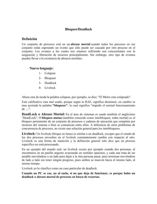 deadlok- interbloqueos