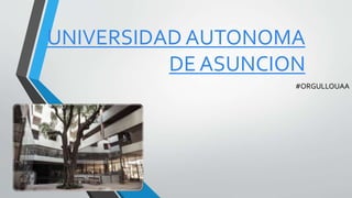 UNIVERSIDAD AUTONOMA
DE ASUNCION
#ORGULLOUAA
 
