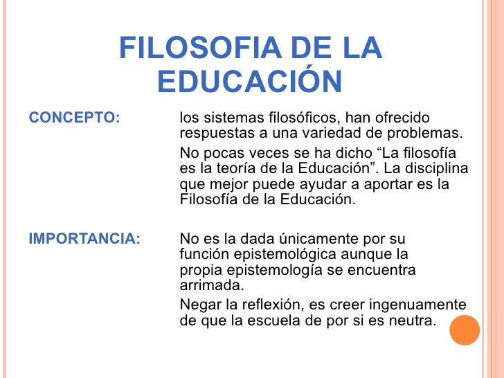 Filosofía y sus Representantes