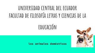 universidad central del ecuador
facultad de filosofía letras y ciencias de la
educación
los animales domésticos
 