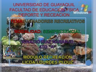 UNIVERSIDAD DE GUAYAQUIL
FACULTAD DE EDUCACION FSICA
   DEPORTE Y RECEACION
 