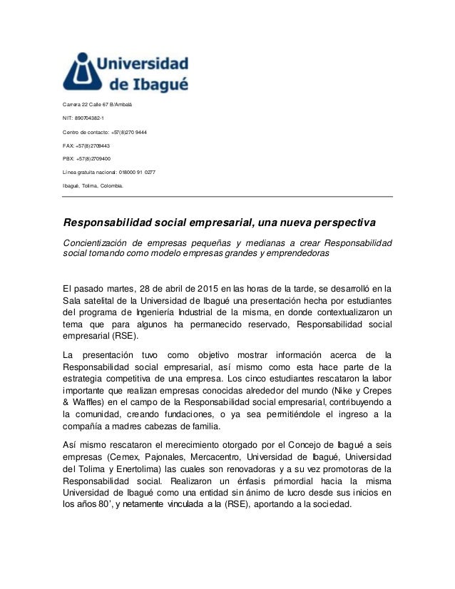 Universidad de ibague carta de prensa