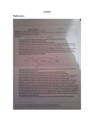 ANEXOS
Planificaciones
 