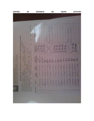 CONTROL DE ASISTENCIA DEL GRUPO ACTIVITIES
 