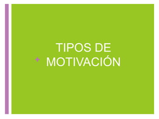 +
TIPOS DE
MOTIVACIÓN
 