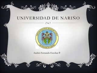 UNIVERSIDAD DE NARIÑO
Andrés Fernando Escobar P.
 