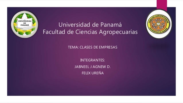 Universidad De Panama 3ra Presentacion Clases De Empresas