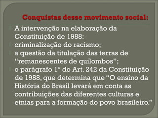 O movimento negro brasileiro no Brasil Republicano