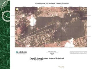VIVIANE
Figura 01: Área de Proteção Ambiental do Itapiracó
Fonte: Ferreira, 2006
 