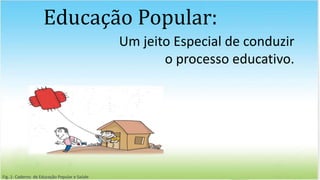 Educação Popular:
Um jeito Especial de conduzir
o processo educativo.
Fig. 1- Caderno de Educação Popular e Saúde
 