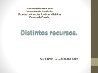 Universidad Fermín Toro
VicerectoradoAcadémico
Facultadde CienciasJurídicasy Políticas
Escuela de Derecho
Alix García. C:l.23486383 Saia: f
 