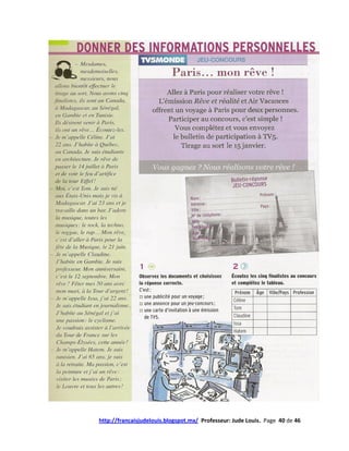 http://francaisjudelouis.blogspot.mx/ Professeur: Jude Louis. Page 40 de 46
 