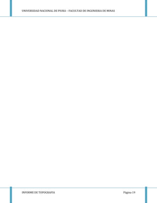 UNIVERSIDAD NACIONAL DE PIURA – FACULTAD DE INGENIERIA DE MINAS
INFORME DE TOPOGRAFIA Página 19
 
