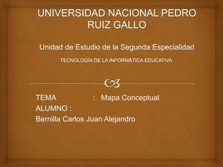 TEMA : Mapa Conceptual
ALUMNO :
Bernilla Carlos Juan Alejandro
 