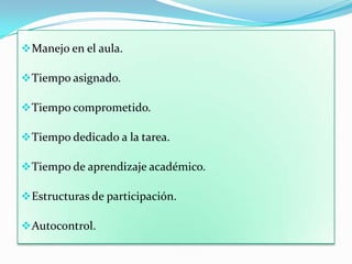 Manejo en el aula.