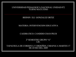 Universidad Pedagogica Nacional Unidad 072 Berni