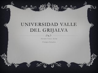 UNIVERSIDAD VALLE
DEL GRIJALVA
Marsella Velasco Archila
Psicología Educativa
 