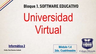 Universidad
Virtual
Profra: Dení Ramírez Andrade
Informática 2
 