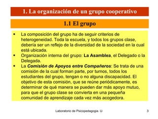 1. La organización de un grupo cooperativo 1.1 El grupo ,[object Object],[object Object],[object Object]