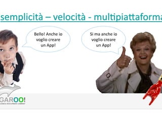 Bello!	
 ?Anche	
 ?io	
 ?
voglio	
 ?creare	
 ?
un	
 ?App!	
 ?

Si	
 ?ma	
 ?anche	
 ?io	
 ?
voglio	
 ?creare	
 ?
un	
 ?App!	
 ?

 