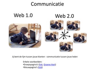 (1/5) CommunicatieEen voorbeeld: http://www.routeyou.com/route/view/3291/wandelroute-cholera-london-route.enhttp://www.routeyou.com/group/view/686/amicale-cyclo-yffiniac.frhttp://www.routeyou.com/group/view/3884/cyclo-sportives.nl