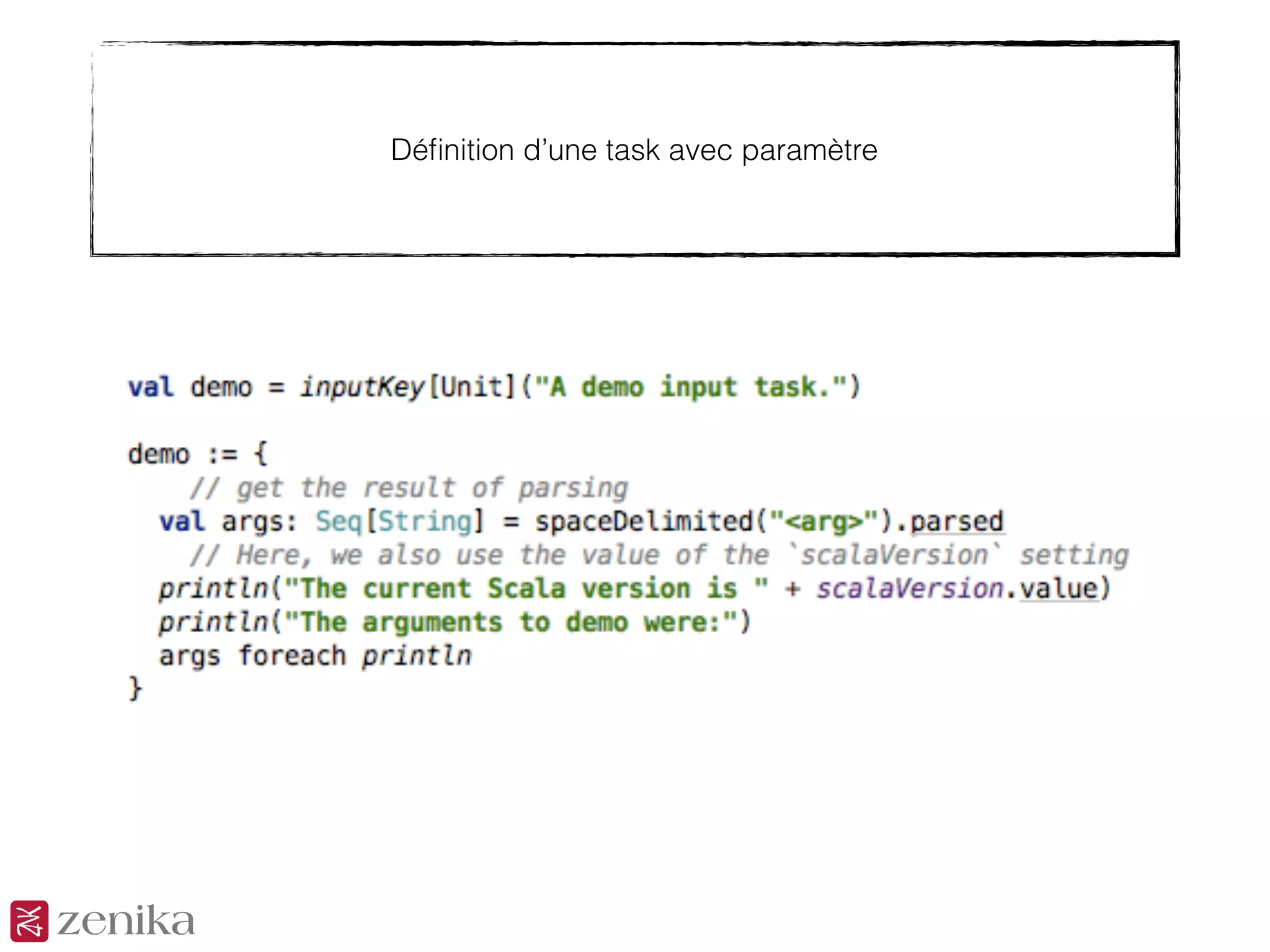 Déﬁnition d’une task avec paramètre
 