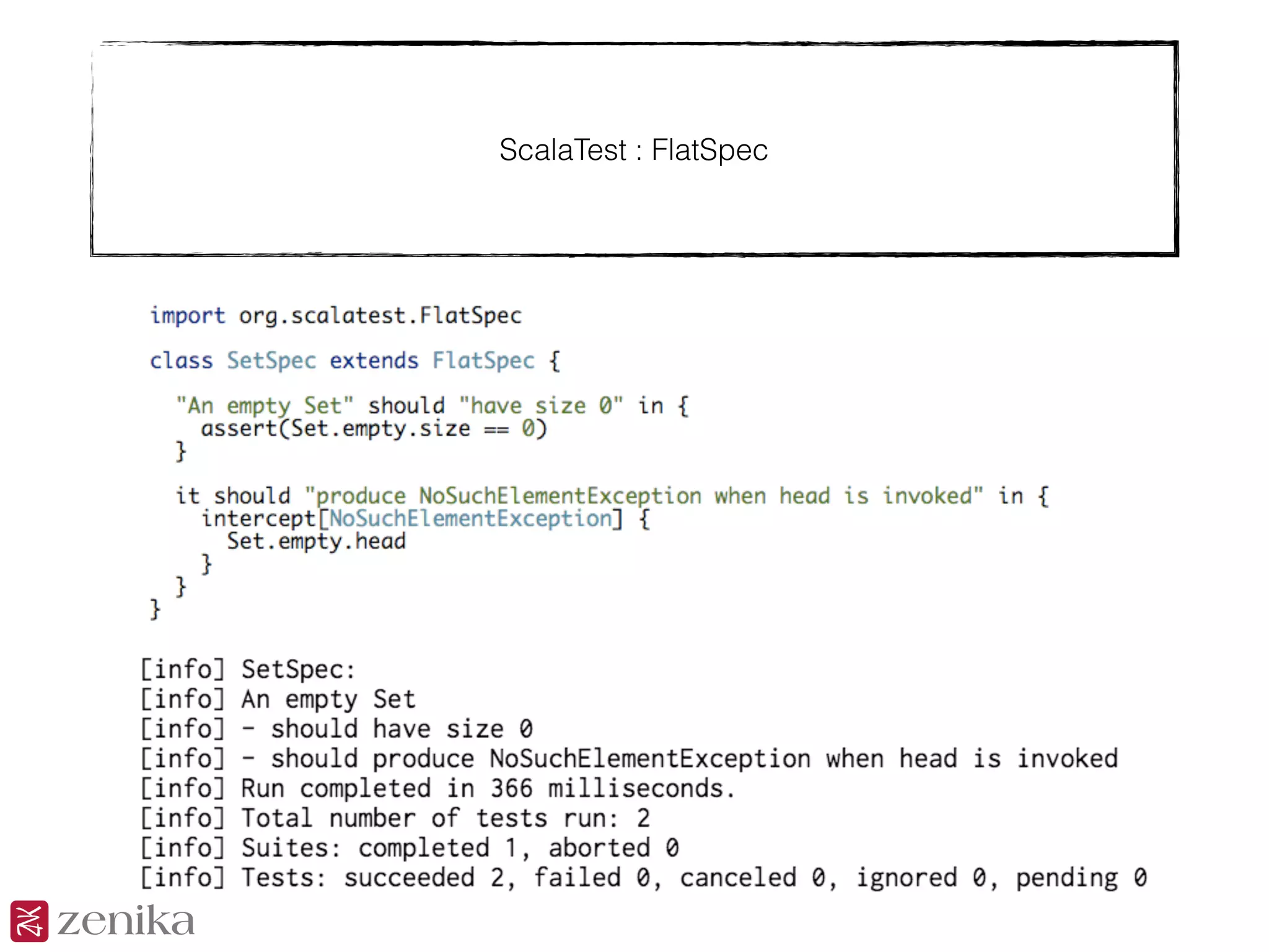 ScalaTest : FlatSpec
 