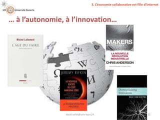 … à l’autonomie, à l’innovation…
22
david.vallat@univ-lyon1.fr
3. L’économie collaborative est fille d’Internet
david.vallat@univ-lyon1.fr
 