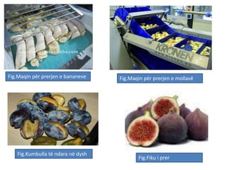Fig.Maqin për prerjen e bananeve Fig.Maqin për prerjen e mollavë
Fig.Kumbulla të ndara në dysh
Fig.Fiku i prer
 