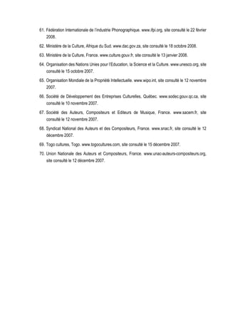 Bibliographie du Mémoire de Master de Jérémie Agbodjavou  PDF