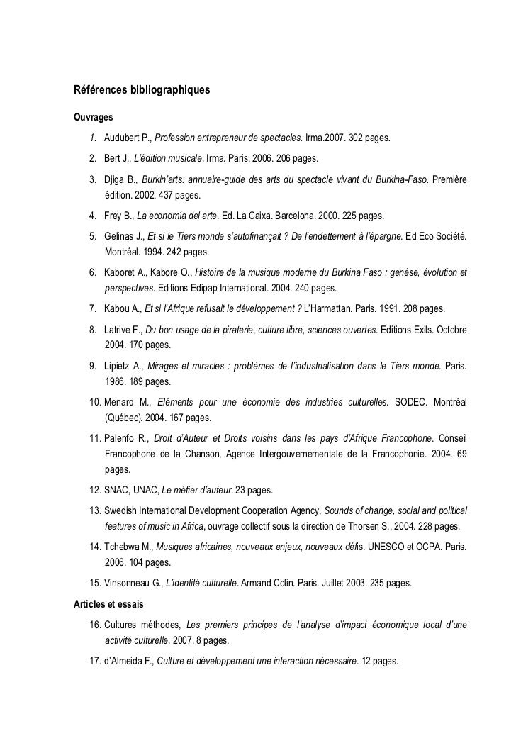 Bibliographie du Mémoire de Master de Jérémie Agbodjavou
