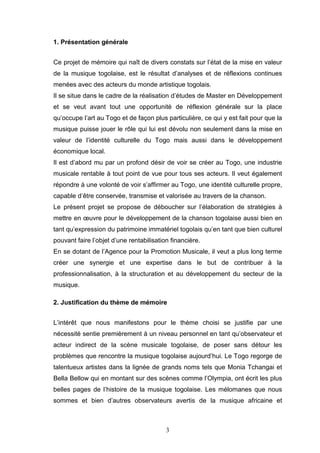 Projet de Mémoire de Master en Management de la Culture et des Médias | PDF