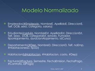 UNIVERSITY ACCOMMODATION OFFICE DISEÑO FÍSICO Slide 2