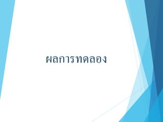 ผลการทดลอง
 