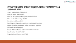 INVASIVE DUCTAL BREAST CANCER: SIGNS, TREATMENTS, & SURVIVAL RATE | PPTX