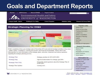 Goals and Department Reports
 