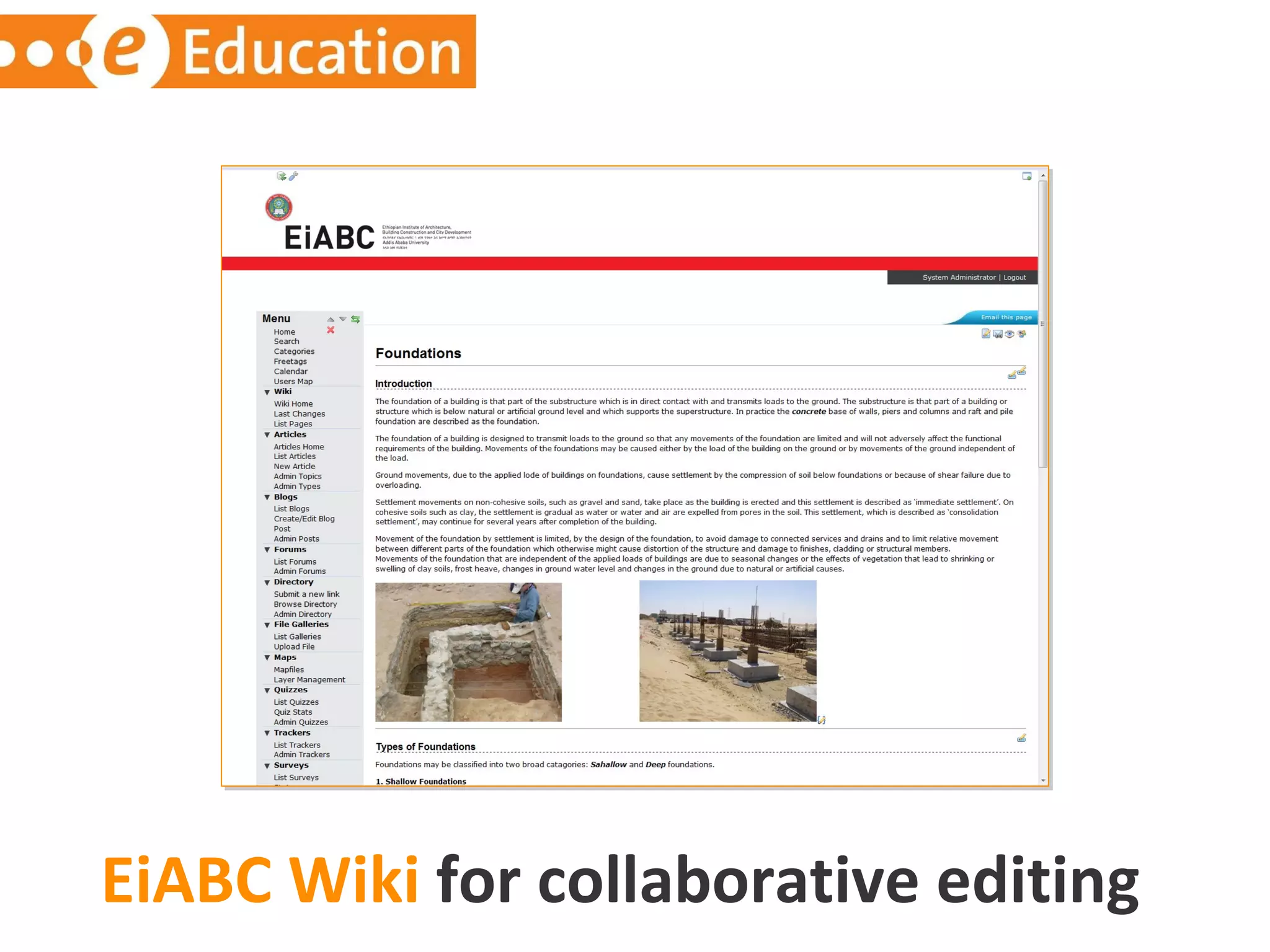 EiABC Wiki  for collaborative editing 