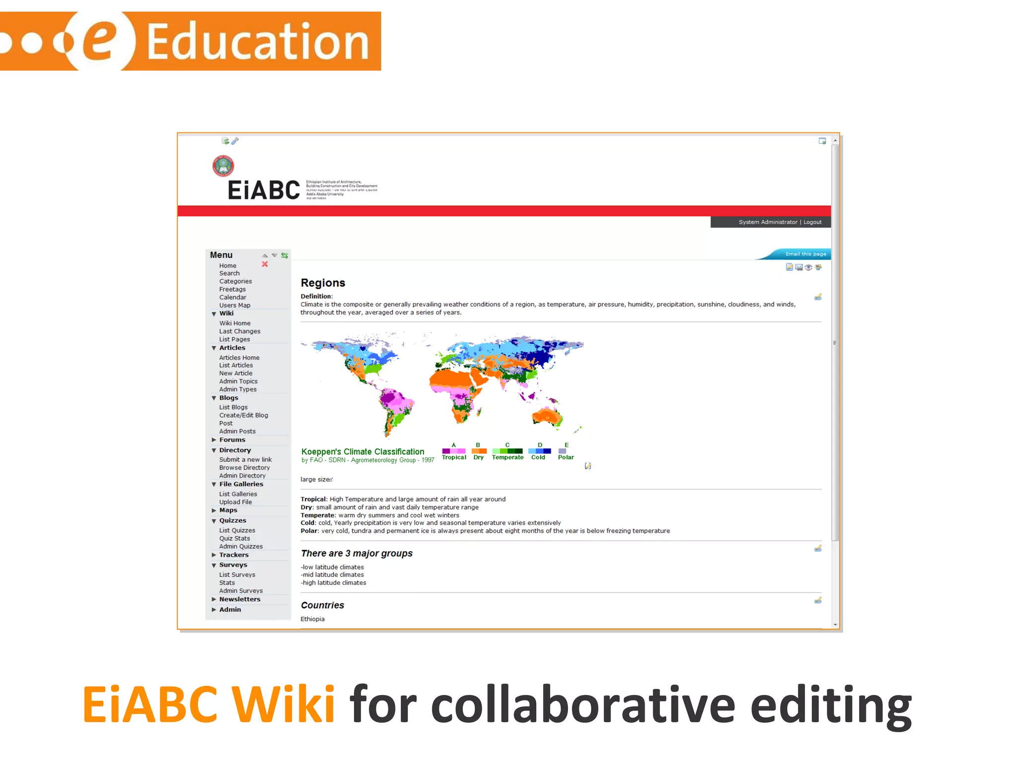 EiABC Wiki  for collaborative editing 