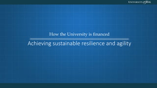 How the University is financed
Achieving	sustainable	resilience	and	agility
 