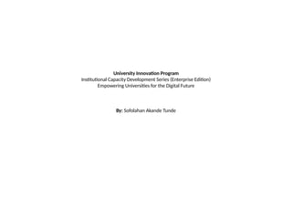 University Innovation Program: Empowering Digital Transformation in ...